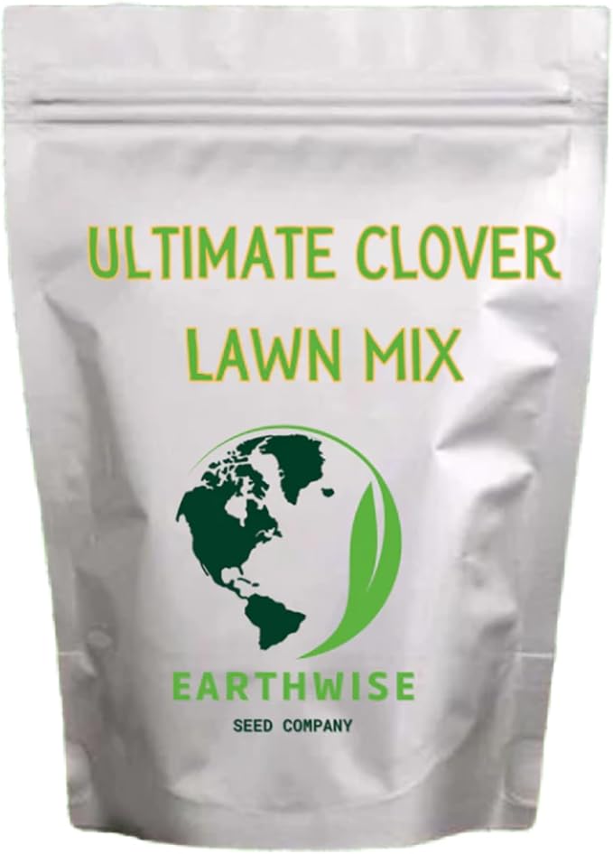 Earthwise 1/2 lb Ultimate Clover Lawn Mix – Low-Maintenance, Soil-Enhancing, Pollinator-Friendly Seed – Covers 250 sq. ft.