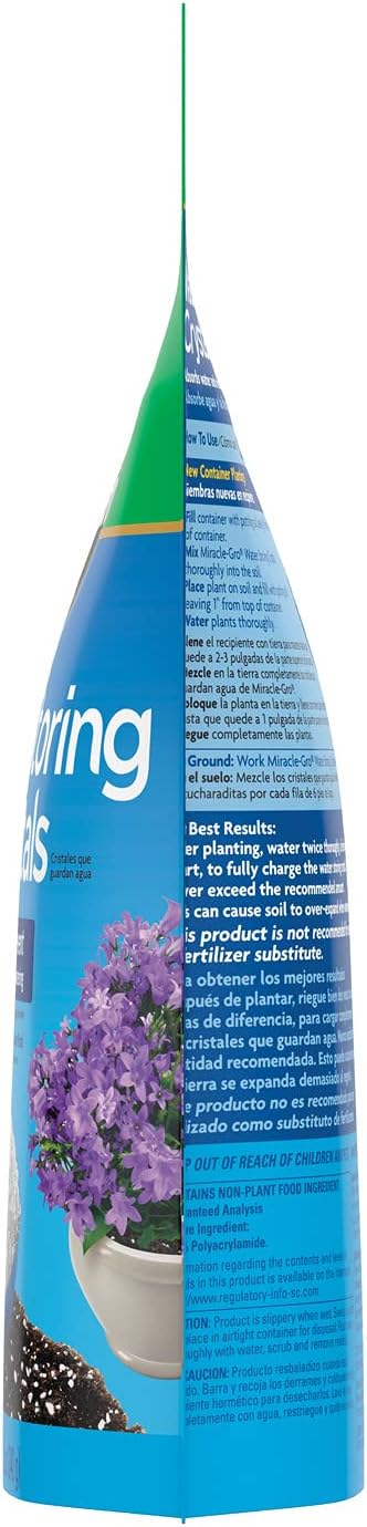 Miracle-Gro Water Storing Crystals - Soil Moisture Retention Crystals for Indoor and Outdoor Plants - 12 oz.
