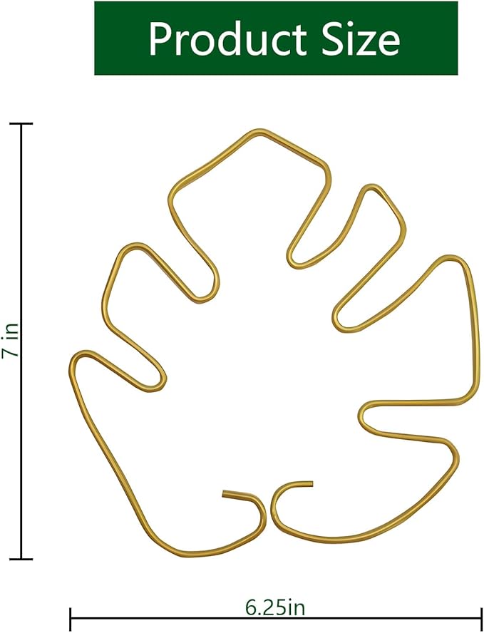 5PCS Monstera Plant Support, Uniquely Designed Plant Stem Support for Indoor Plants, Indoor Plant Trellis, Plant Lattice for Growth Accessories (7"×6.3", Gold)