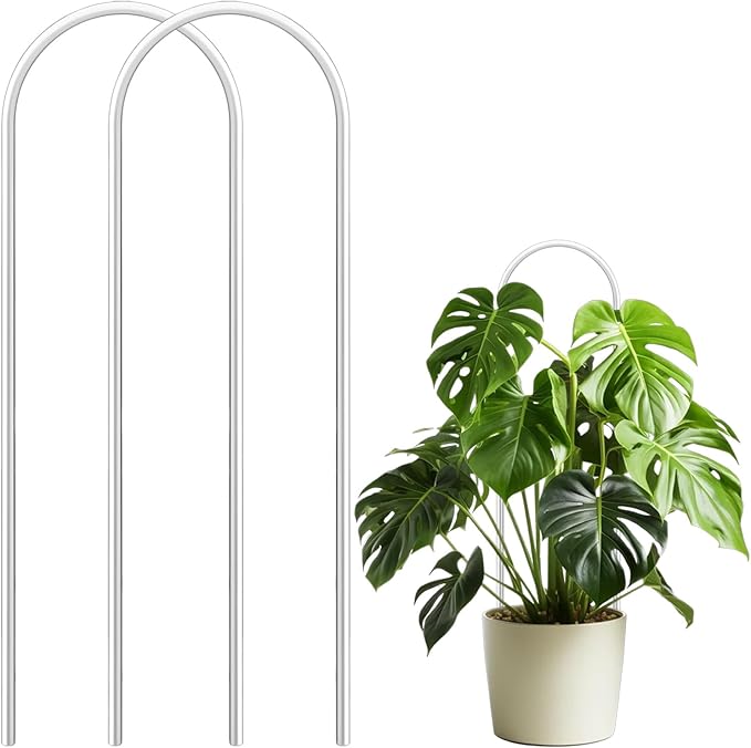 2 Pack Thickened U-Shaped Clear Acrylic Plants Trellis for Indoor/Outdoor Small Plant Support Perfect for Climbing Plants Vine Ivy Hoya and Potted Plants