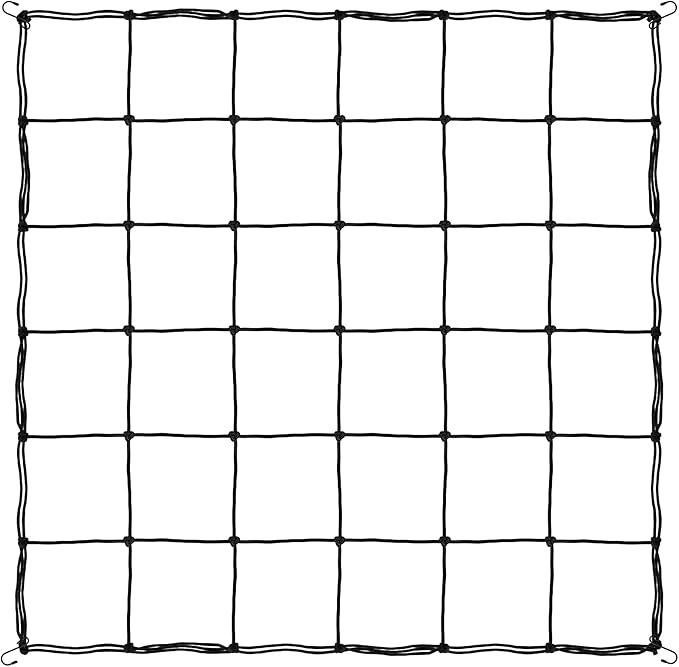 iPower 3x3FT Elastic Trellis Netting, Heavy-Duty Plant Net with Hooks, Flexible Hydroponics Support for Indoor Plants, Gardening, Vegetables, Black