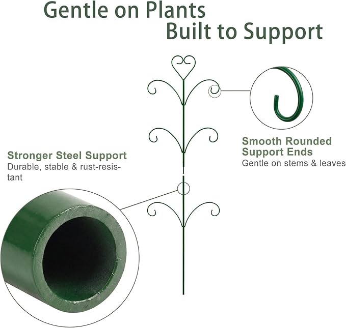 2 Pack Monstera Plant Support, 31” & 46” Adjustable Steel Plant Stakes for Indoor & Outdoor Use, Garden Plant Support for Climbing Potted Plants