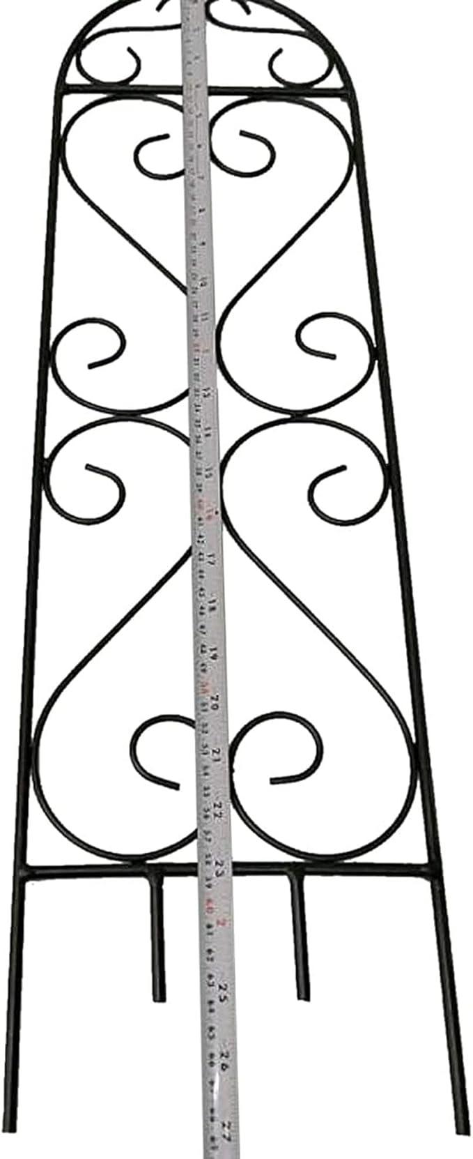 Hosley Set of 4 Iron Wave Pot Trellis 7.5" W x 27" H, Ideal Gift for Floral Arrangements Wedding or Party and Use Next to Structures Home or in Planters for Growing Floral Plants Vines and Vegetable