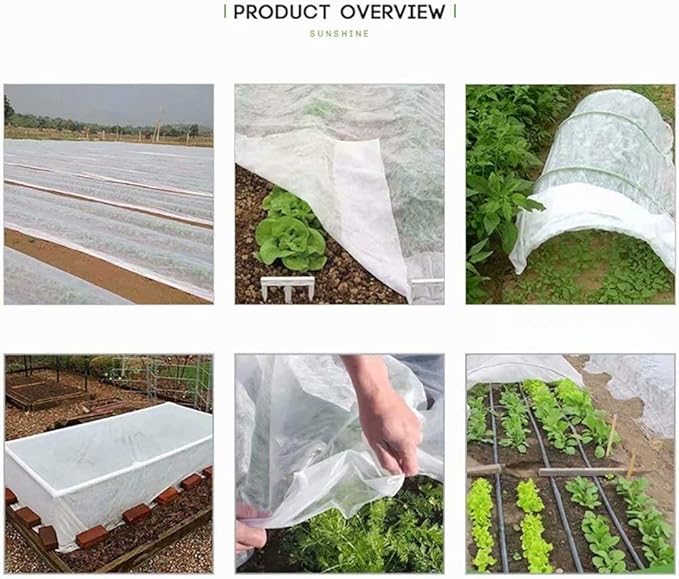 Agfabric Plant Covers Freeze Protection Frost Blankets for Plants 10'x50' 1.2oz Floating Row Cover Garden Plant Cover Freeze Cloths for Plants Winter Frost Freezing Protection,White