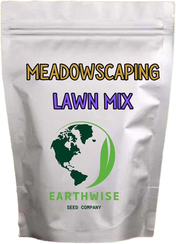 Earthwise Meadowscaping Alternative Lawn Seed Mix – 1/2 lb Native Blend for Low-Maintenance Lawns – Covers 500 sq ft