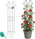 32.6inch Plant Trellis for Pot Climbing Plants Indoors & Outdoor, Garden Trellis for Potted Plants, Rust-Proof Metal Sturdy Yet Gentle Climbing Stakes Support for Ivy Pothos Hoya Monstera (2pcs)