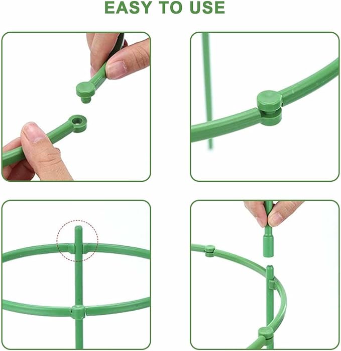 Lcukyalc 36 Packs Plant Support Stakes with Twist Ties, Clips & Labels for Garden, Stackable Flower Support Stake, Indoor Outdoor Plant Stakes for Tomato, Monstera, Climbing Plants.