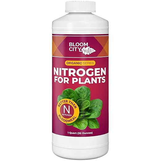Bloom City's Organic Nitrogen - Liquid Fertilizer for Lawns - Nitrogen Fertilizer for Lawns & Gardens, 1/2 Pint (8 oz)