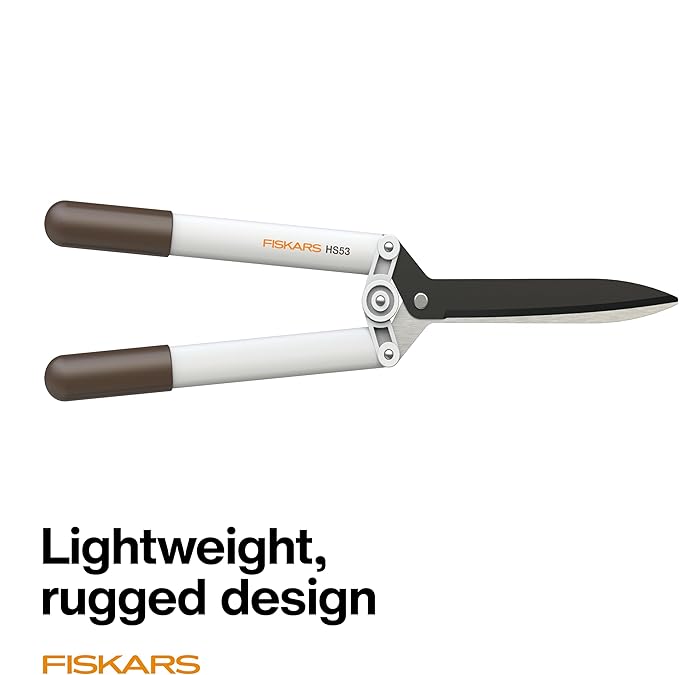 Fiskars Hedge Shears with PowerLever, Lightweight Garden Trimmers, White
