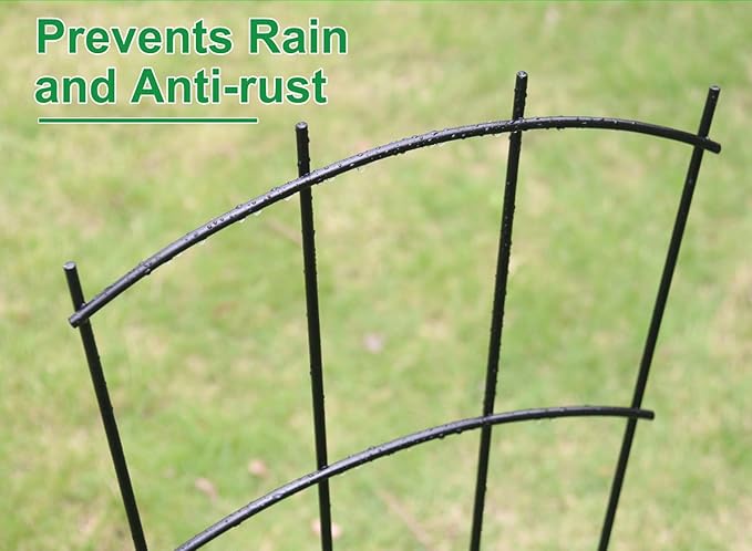 4 Pack 43'' Indoor Plant Trellis for Potted Plants, Metal Garden Trellis for Climbing Plants Outdoor, Black Coated Flower Pot Trellis for Climbing Plants Houseplants Vine Ivy