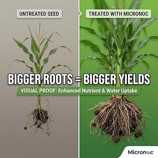 Mycorrhizal Fungi + Beneficial Microbial Blend – Seed Inoculant (8 oz) for Corn, Cotton, Soybeans, Guar, Cover Crops, Peas, Home Gardens & Flowers – OMRI® Listed