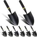 8 Pcs Garden Hand Trowel Heavy Duty Carbon Steel Garden Shovels Tools with Resin Rubberized Handle for Camping, Digging, Soil Planting, Transplanting, Lawn Yard Farm (Broad Shovels)