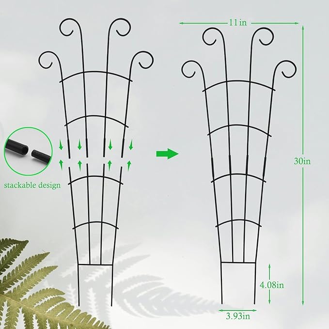 30 Inch Trellis for Climbing Plants Indoor 3 Pack Indoor Plant Trellis for Potted Plants Metal Garden Trellis for pots Indoor Outdoor for Monstera Pothos Vine Ivy Hoya(30inch Black)
