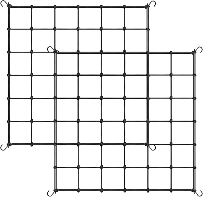 iPower Elastic Trellis Netting for 3x3FT, Heavy-Duty Plant Net with Hooks, Flexible Hydroponics Support for Indoor Plants, Gardening, and Horticulture, 2Pack
