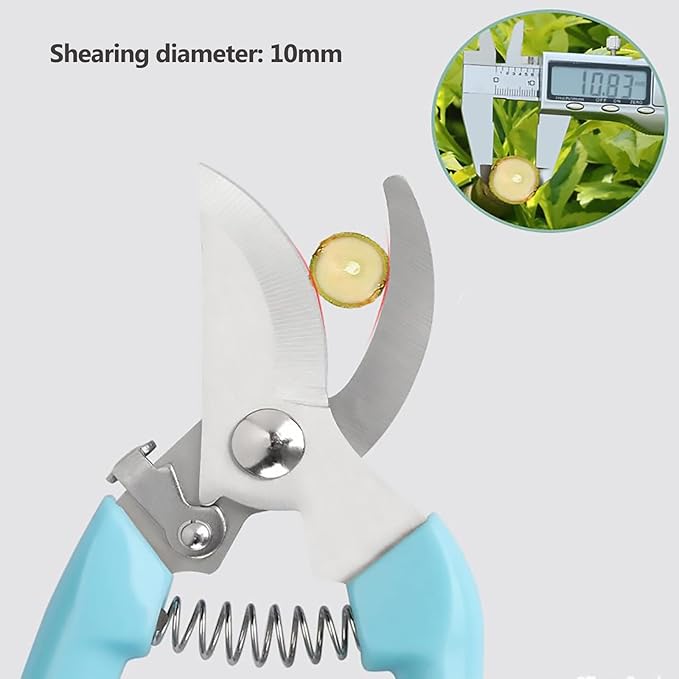 MEPEREZ Premium Garden Shears, Pruning Scissors Gardening Tools, Pruners For Flower, Bushes, Rose And Fruit Tree, Use For Florist, Yard And Orchard the Plant Clippers, Sharp White Steel Anvil Snips