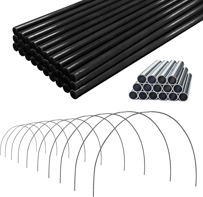Metal Connectors for 7mm Diameter Glassfiber Garden Stakes Connecting, Joint Accessories for Plant Raising Greenhouse Garden Hoops or Tent Support Rod (Inner Dia 7mm)
