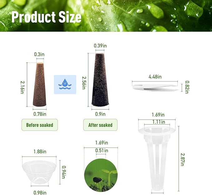 125 pcs Hydroponic Grow Sponges Seed Pods Replacement, Compatible with AeroGarden iDOO and Most Hydroponic Systems. Rapid Rooting Nursery Sponges.