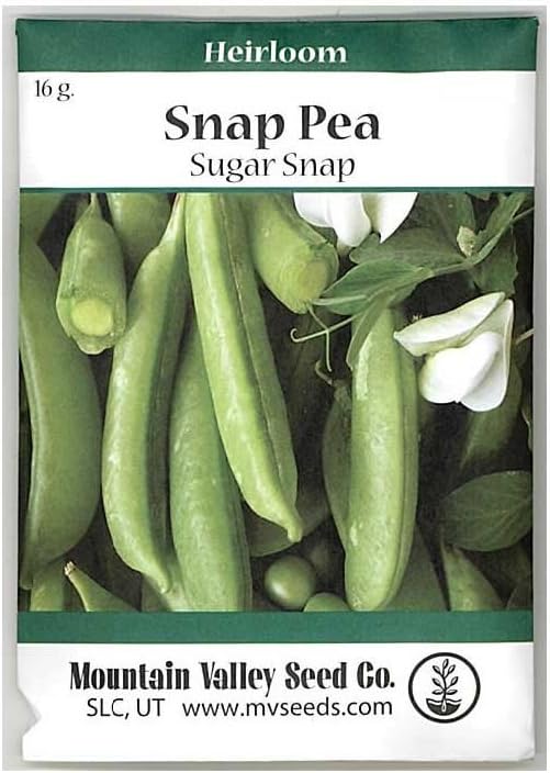 Sugar Snap Pea Garden Seeds - Non-GMO, Heirloom Vegetable Gardening Seed (26 Gram Packet)