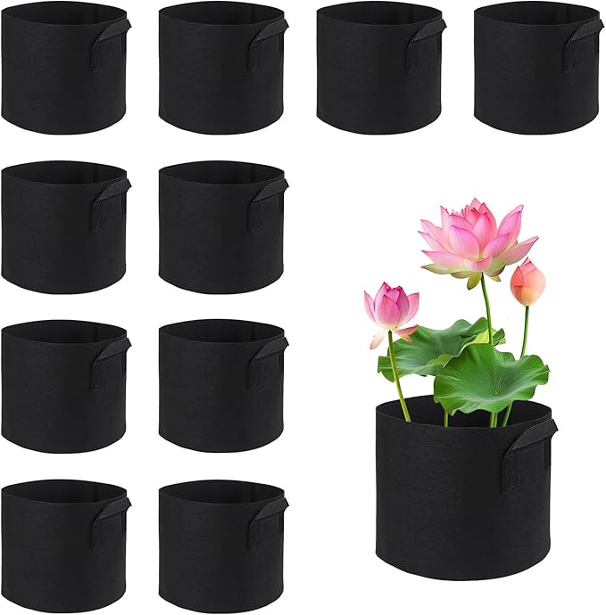 XGBDL 10 Pack Lily Plant Pots for Pond, Aquatic Pond Planter for Pond Reusable Pond Plant Basket Grow Bags for Pond, Aquatic Plants, Potato, Carrot, Onion, Flower (1 Gallon)