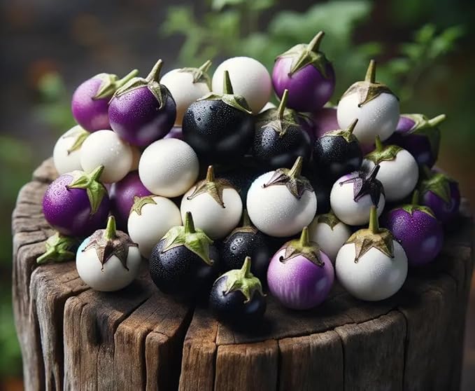 Seeds Eggplant Aubergine Round Mix Heirloom Vegetable for Planting Non GMO
