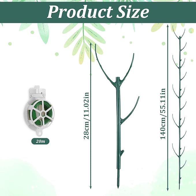 5Pcs Stackable Monstera Plant Support Stakes, Garden Plant Support Stakes for Indoor Outdoor Plants, ClimbingPlant Supports StructuresPlant Holder Stick Moss Pole for Tall Potted Plants