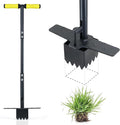 Colwelt Sod Plugger Tool 36-INCH, Grass Plug Tool 3 x 3 Square with Serrated Base, Bulb Planter Tool Long Handle with Dual Pedals & Easy Foot Ejector, Sod Turf Cutter for Lawn Planting Grass Repair