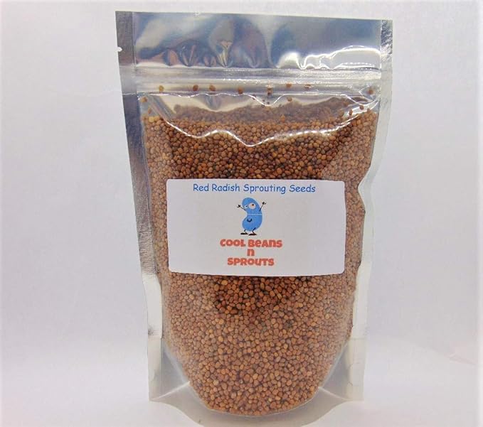 Red Radish Seeds for Sprouting Microgreens,8 oz A Rich Source of Vitamins and Minerals and Health-Promoting Nutrients! "COOL BEANS N SPROUTS" Brand, A Small Town Family Run USA Business. Thank You!