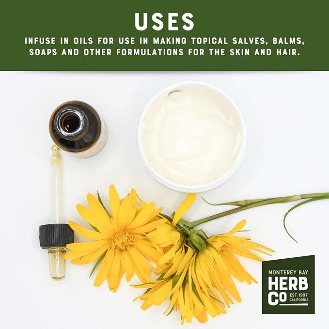 Arnica Flowers Whole, by Herb Co, Used to Produce Infused Oils for Topical Use, 1 lb