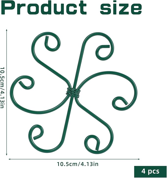 4pcs Monstera Support, Green Iron Plant Stabilizer Stable Plant Stem Support Structures for Indoor & Outdoor Thriving Growth