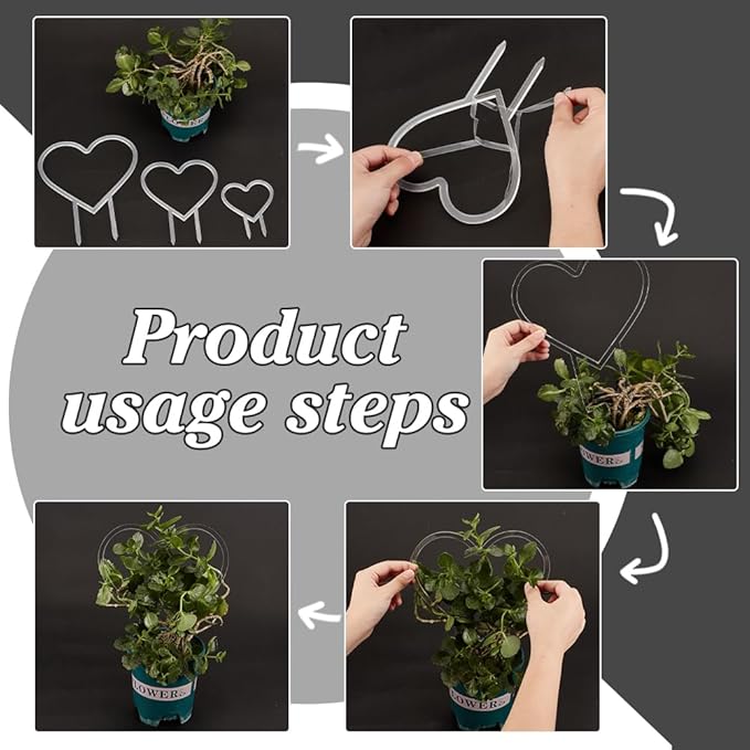 FINGERINSPIRE 3 Pcs Heart Trellis for Potted Plant 3 Size Acrylic Trellis for Climbing Plants Heart Shape Plant Support for Vines Hoya Topiary Plant Frames for Pothos Monstera Philodendrons Dischidia