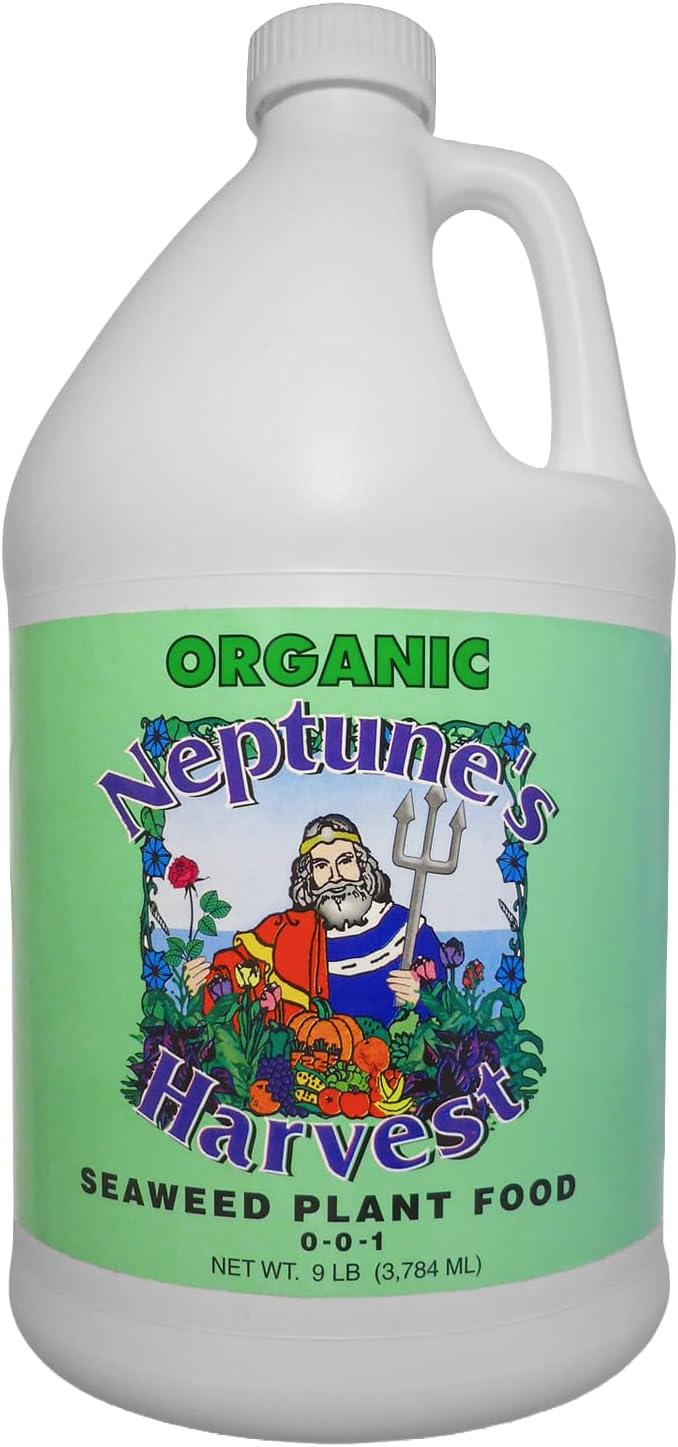 Neptune’s Harvest Seaweed Plant Food (0-0-1) - Multi-Purpose Seaweed Organic Liquid Fertilizer - Indoor & Outdoor Plant Fertilizer for Lawns, Gardens, Vegetables, & Flowers (Gallon)