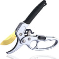 MEPEREZ Ultra Sharp Germany Titanium Steel Pruning Shears - Cuts 3X Easier, Weak Hand Arthritis Snips, Rust-Resistant, Effortlessly 1-Inch Cut Capacity Garden Scissors, Ergonomic Handle