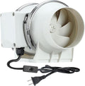 3inch Inline Duct Fan, Inline Ventilation Exhaust Fan, 110 CFM Duct Intake Extractor Fan for Vent Bathroom, Kitchen, Grow Tent, Hydroponics, 3D Printer