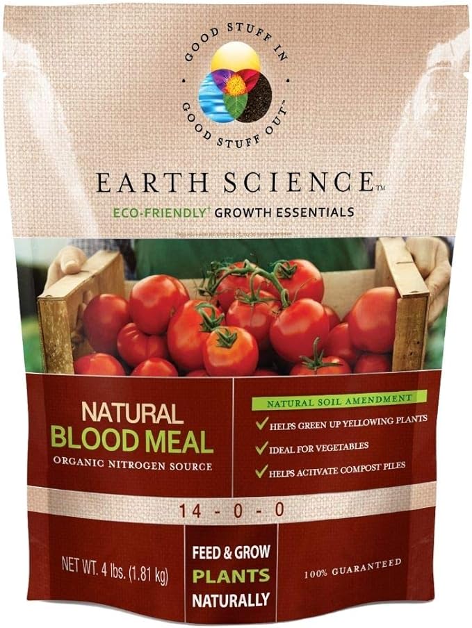 Earth Science – Natural Blood Meal Plant Food – Feed & Grow Plants Naturally – Activate Compost Piles – Vibrant Color –More Blooms and Bigger Harvests 4lb