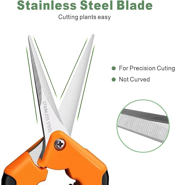 Hand Pruner， Pruning Shear，Garden clippers, snip scissors, ratchet pruning shears, work 3 times easier, gardening tools, sharp garden scissors, arthritis weak hand snips (Orange)