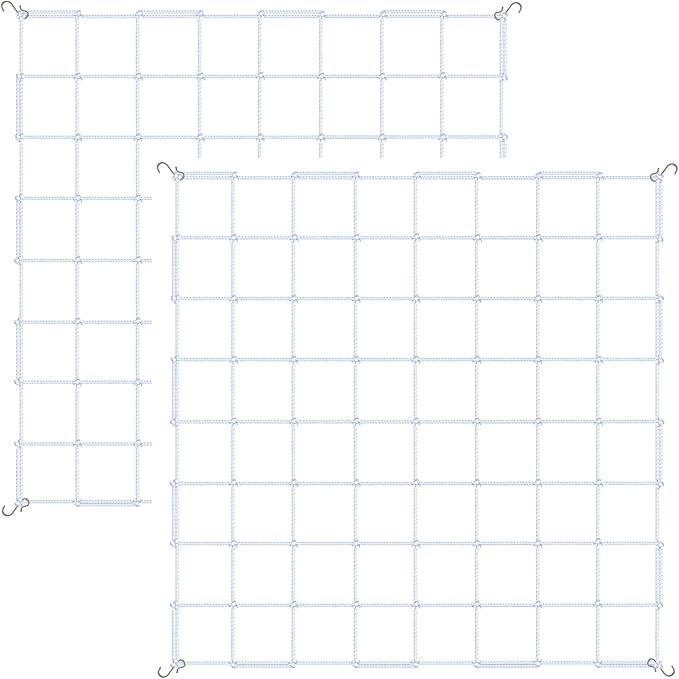iPower 4' x 4' Trellis Netting for 59"x59", Heavy-Duty Elastic Plant Net with Hooks, Flexible Hydroponics Support for Climbing Plants, Vegetables, Fruits, Flowers, Vines, 2Pack