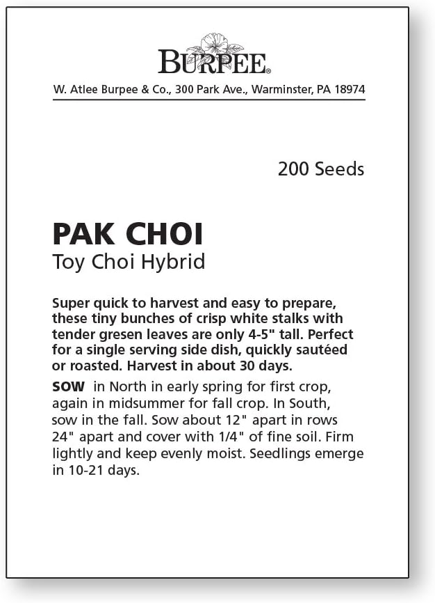 Burpee Toy Choi Cabbage Seeds 200 seeds