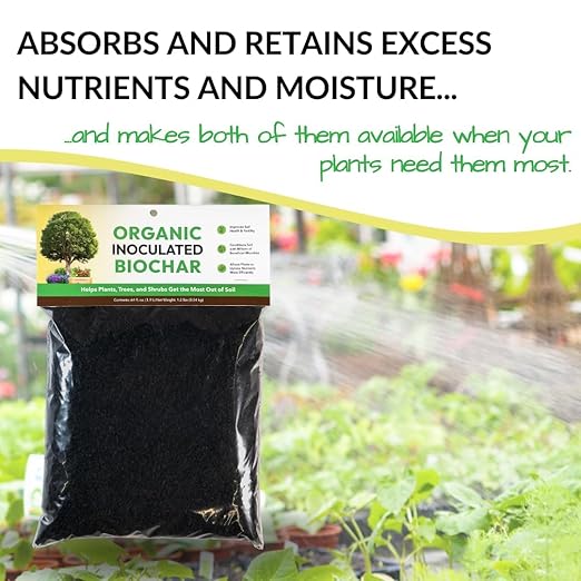 Organic Inoculated Biochar: Helps Plants and Trees Get The Most Out of Soil | Allows Plants to Uptake Nutrients More Efficiently | Contains Millions of Soil-Enriching Micro-Organisms | 128oz Bag