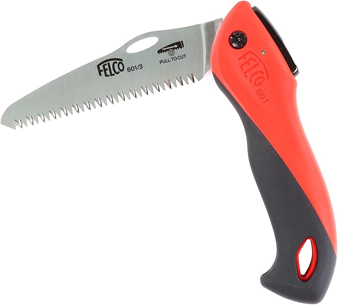 FELCO 601 Folding Pruning Saw – Compact Pull-Stroke Saw for Gardening & Vineyard Use | Tree Branch Cutter | Folding Handsaw with Chrome-Plated 4.7" Blade, Non-Slip Handle, Blade Lock, Swiss Precision