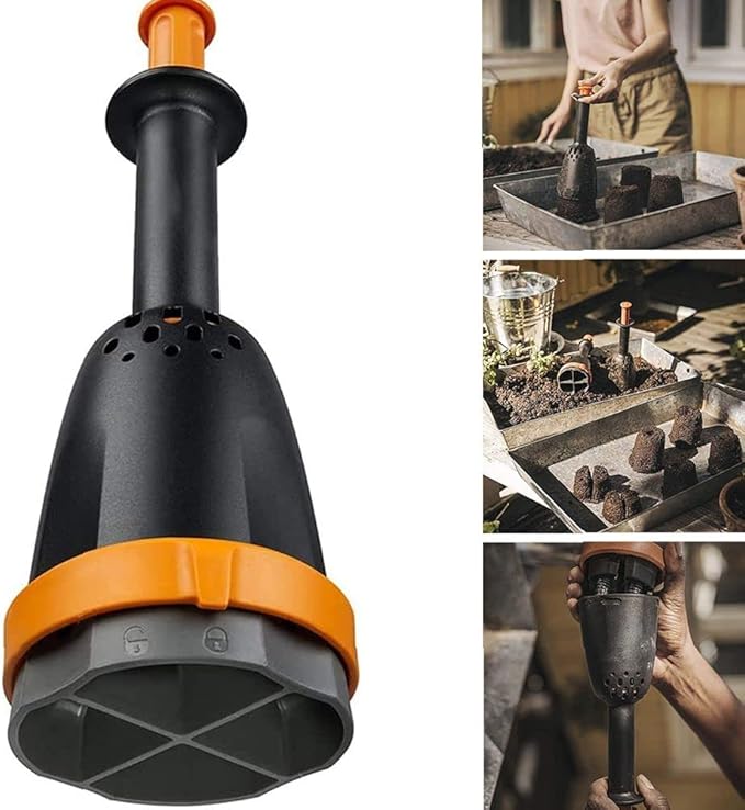 Soil Blocking Tool, Flexible Plastic Compactor, Adjustable Plastic Seed Starting Soil, Fertilizers&Plant Food for Garden