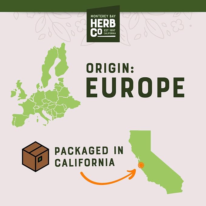 Monterey Bay Herb Co., Certified Organic Raspberry Leaf Cut & Sifted, 100% Natural, Kosher Berries (Rubus idaeus), Perfect for Organic Raspberry Leaf Tea & Herbal Remedies, 1 lb