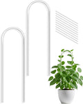 15.7" U-Shaped Clear Acrylic Trellis, 2 Pcs Indoor Plant Support with Twisted Ties for Climbing Plants, Small Potted Houseplant Trellis for Hoya, Pothos, Monstera