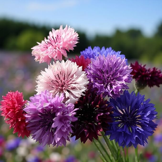 1007+ Cornflower Seeds Mix for Planting, Dwarf Cornflower Seeds Perennial, Corn Flower Seed Non-GMO Heirloom Plant Seed Garden Outdoor