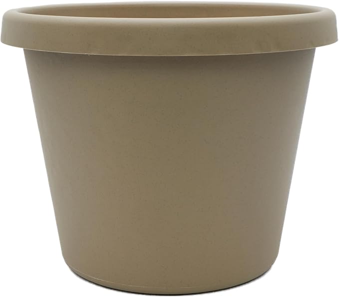 The HC Companies Prima Round Plastic Plant Pot w/Rolled Rim - Lightweight & UV Resistant Flower Pot for Herbs & More - Outdoor & Indoor Plant Pots w/Drainage (20 inch, Sandstone, Pack of 1)