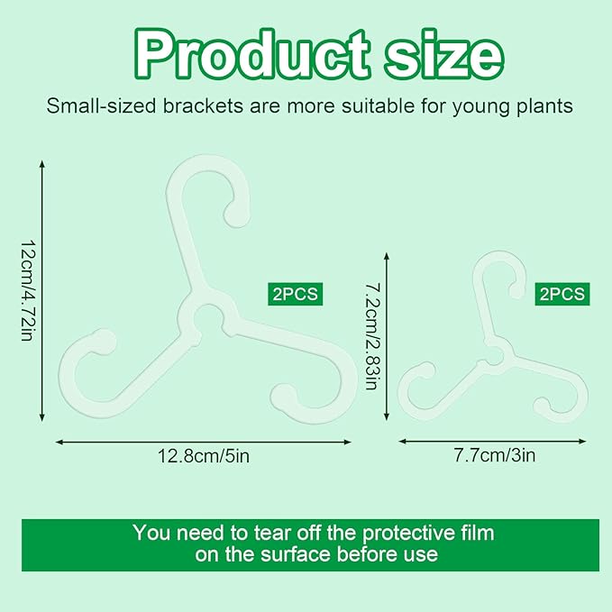BOXOB 4pcs Plant Stem Supports, Reusable Houseplant Acrylic Stabilizer Grapple Holder 2 Sizes Leaf Support for Thriving Growth Indoor/Outdoor Monstera & Climbing Plants Flowers