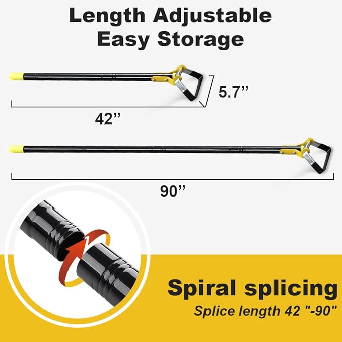 Ihomepark Adjustable Heavy-Duty Garden Hula Hoes, Long Handle Scuffle Hula Hoe for Efficient Weeding and Gardening, 30-54 Inch Loop Stirrup Design (4.5 FT)