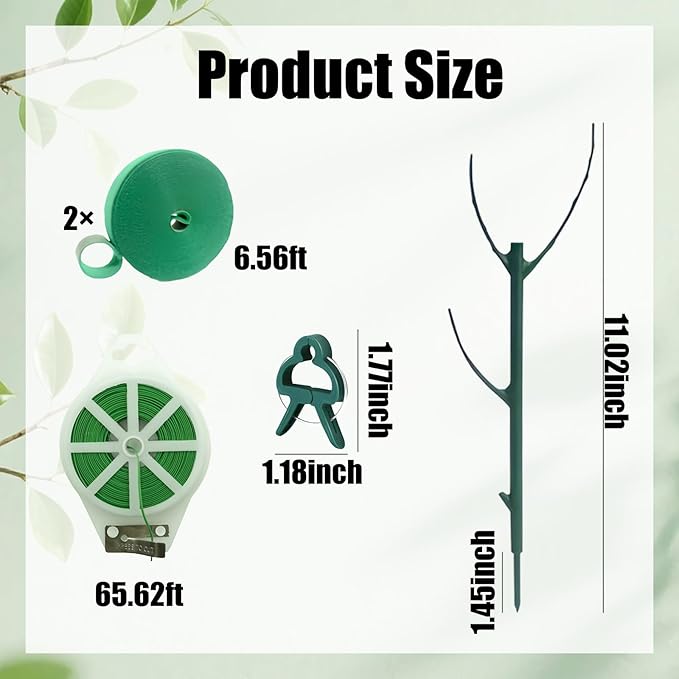 10 Pack Stackable Plant Support Stakes, Adjustable Moss Pole for Tall Potted Plants, Garden Climbing Stakes for Indoor & Outdoor Climbing, Trailing & Heavy Potted Plants