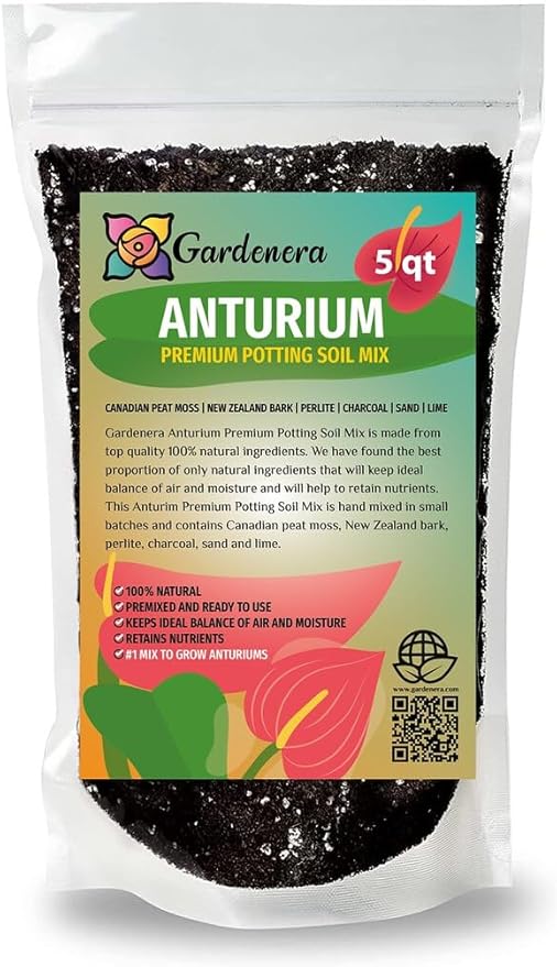 Gardenera Anthurium Potting Soil - Support The Resilience and Growth of Your Plants - 5 QUARTS