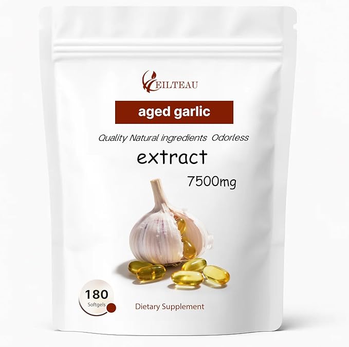 EILTEAU Aged Garlic Extract - 7500mg Odorless - 180 Softgels | Non-GMO, Gluten-Free | Supports Immune Health (1)