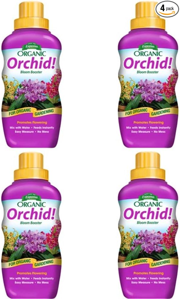 Espoma Organic Orchid! 8-Ounce Concentrated Plant Food – Plant Fertilizer and Bloom Booster for All Orchids and Bromeliads. Ideal for Phalaenopsis, Dendrobium, and Other Types of Orchids - 4 Pack